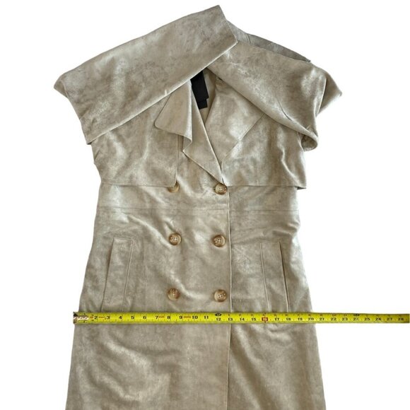 Free People x Blank NYC Vegan Suede Trench Coat Iced Chai Khaki - Picture 14 of 14